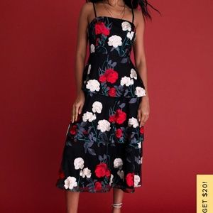 Floral Embroidered Midi Dress